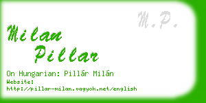 milan pillar business card